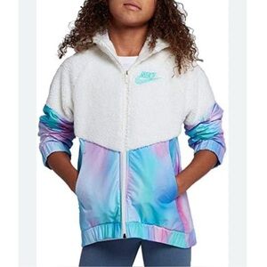 ✔️EUC✔️ NIKE Sportswear Sherpa Unicorn Tie Dye Jacket